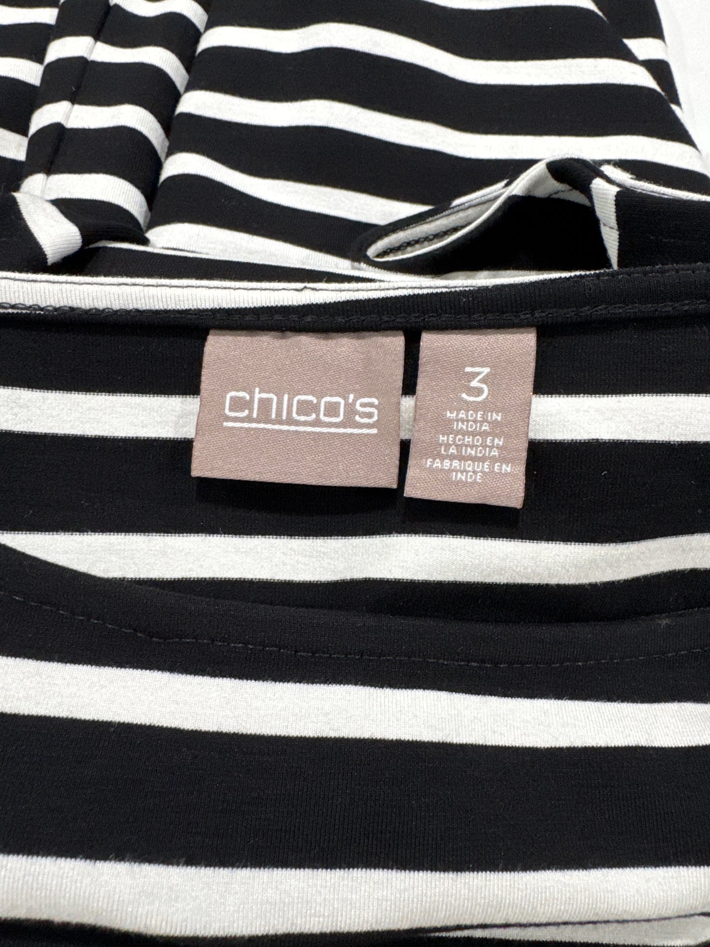 Size 3 Black & White Striped Sleeveless Dress