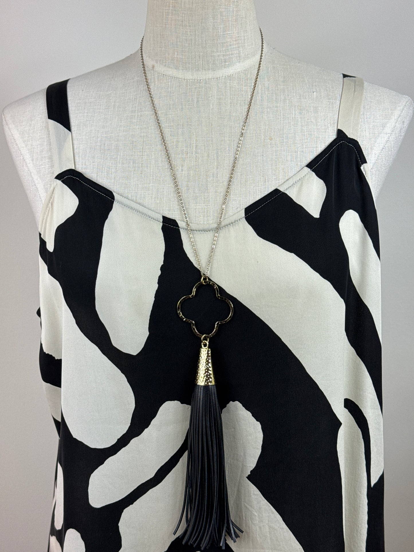 Size 2 Black & White Silk Tank top