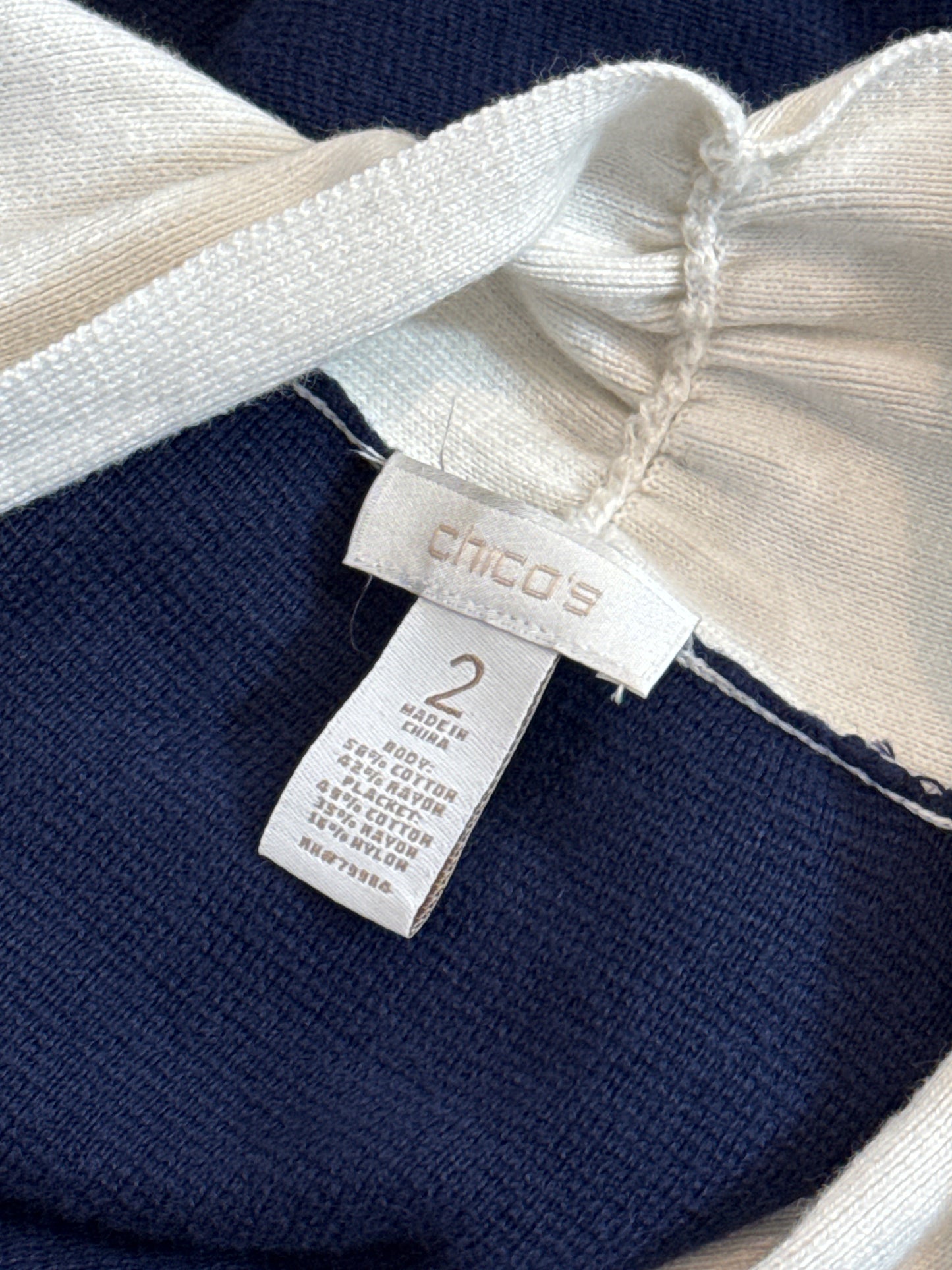 Size 2 Blue and White Long Light Weight Cardigan