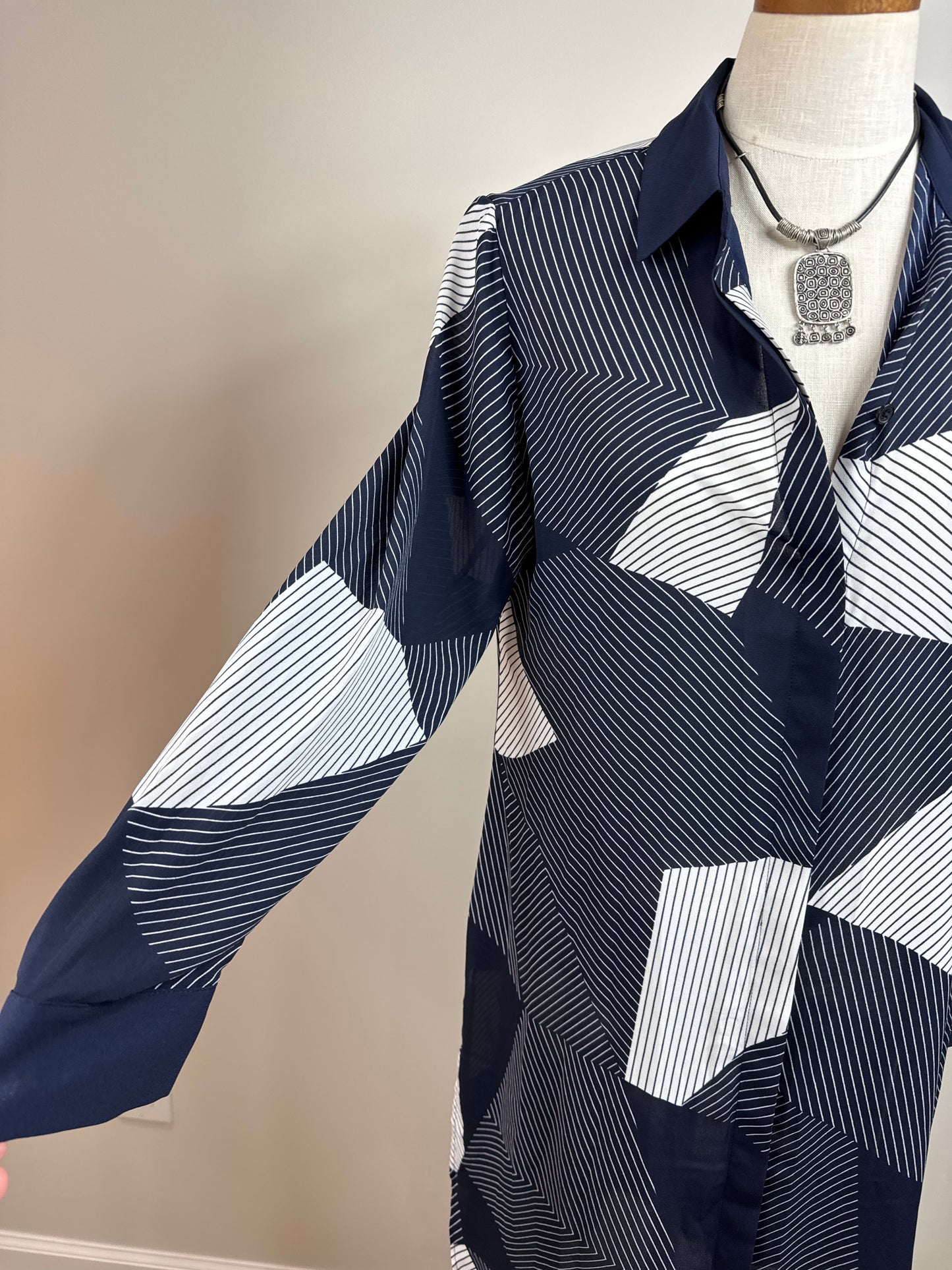 NWT Size 1 long button up 100% Polyester Dress