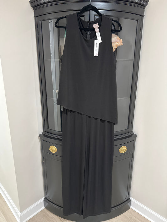 Size 2 NWT Double Layer Jumpsuit Sleeveless Black
