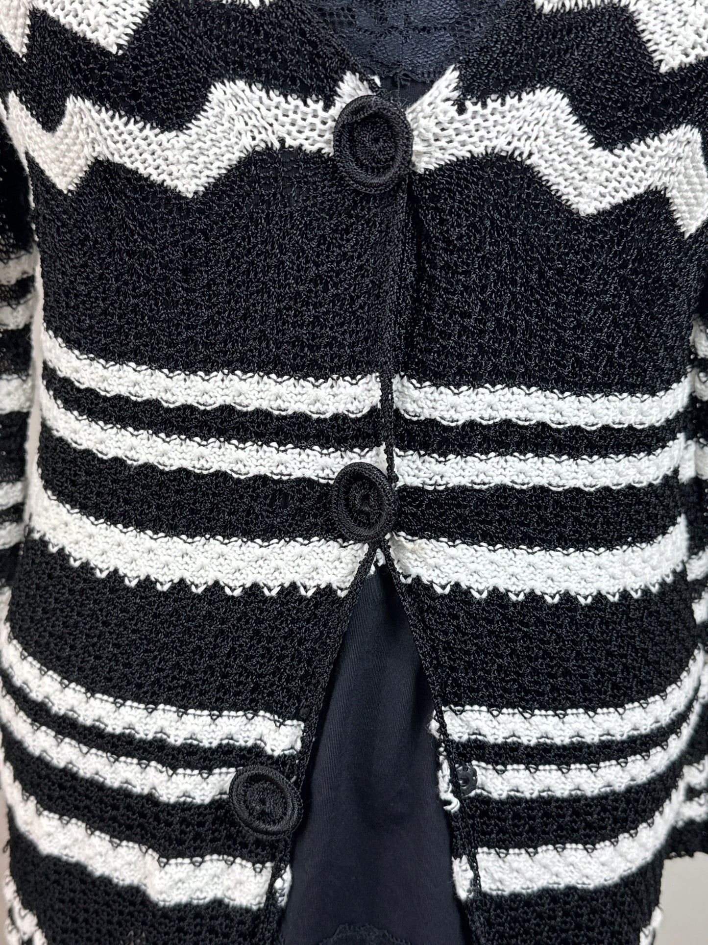 Size 2 Black & White Long Cardigan