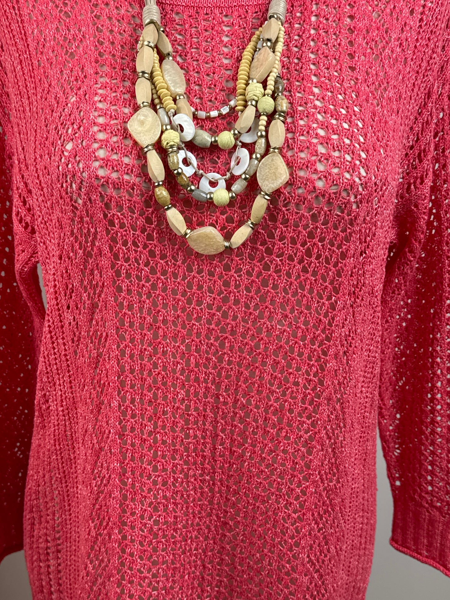 Size 1 Coral loose knit sweater/cover up