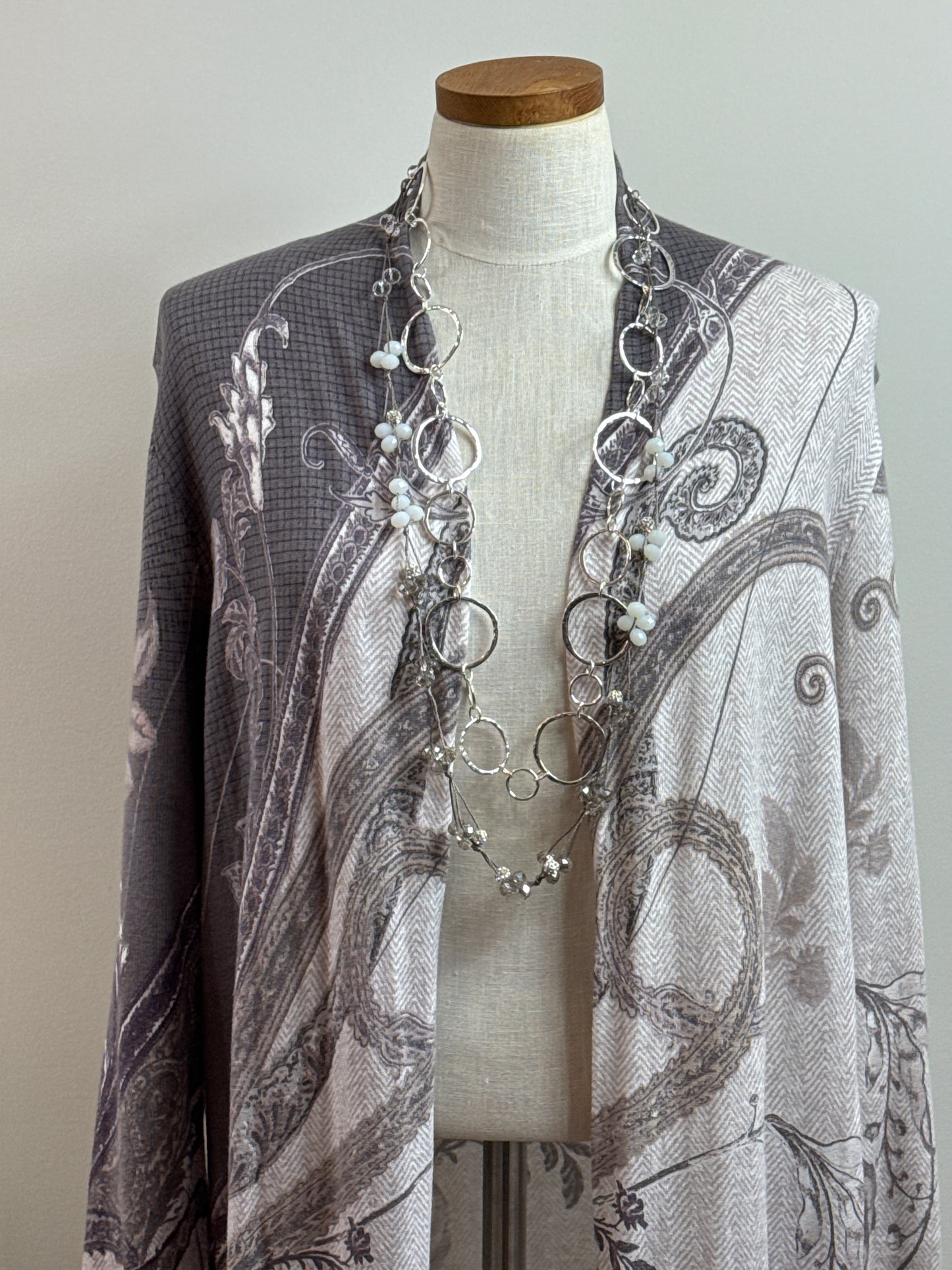 Size 2 Purple & White long cardigan sweater