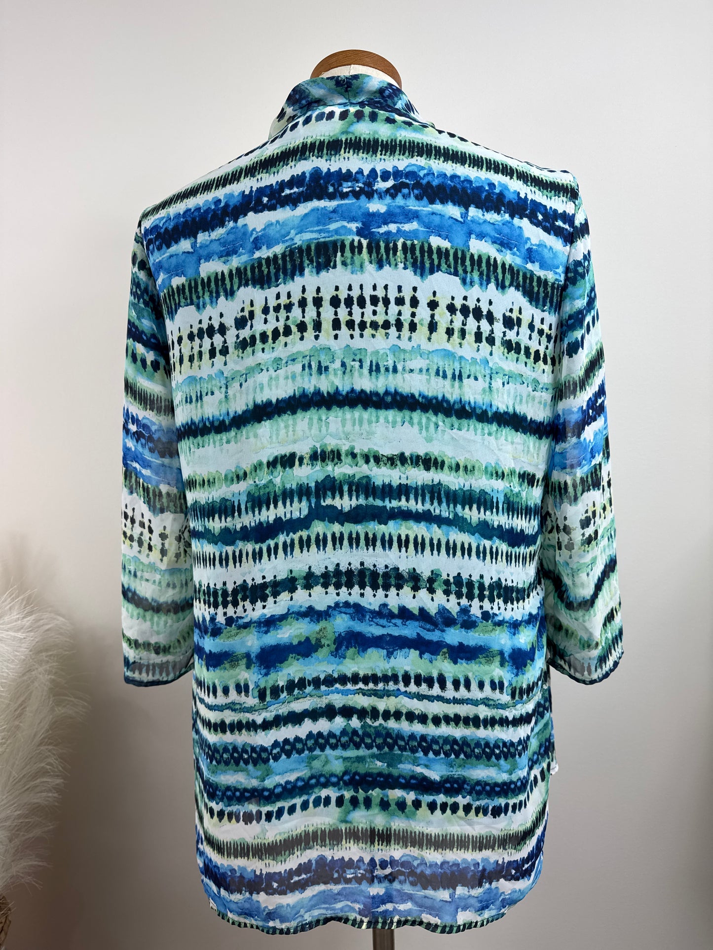 Size 1 Open Cardigan Blues & Greens