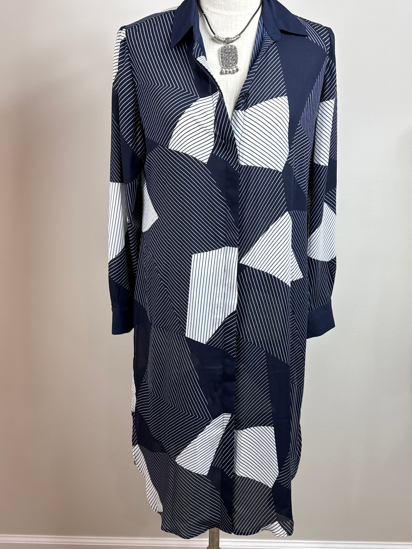 NWT Size 1 long button up 100% Polyester Dress