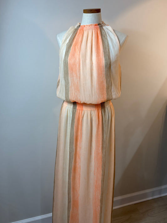 Size 2 Long Flowing Halter Summer Dress