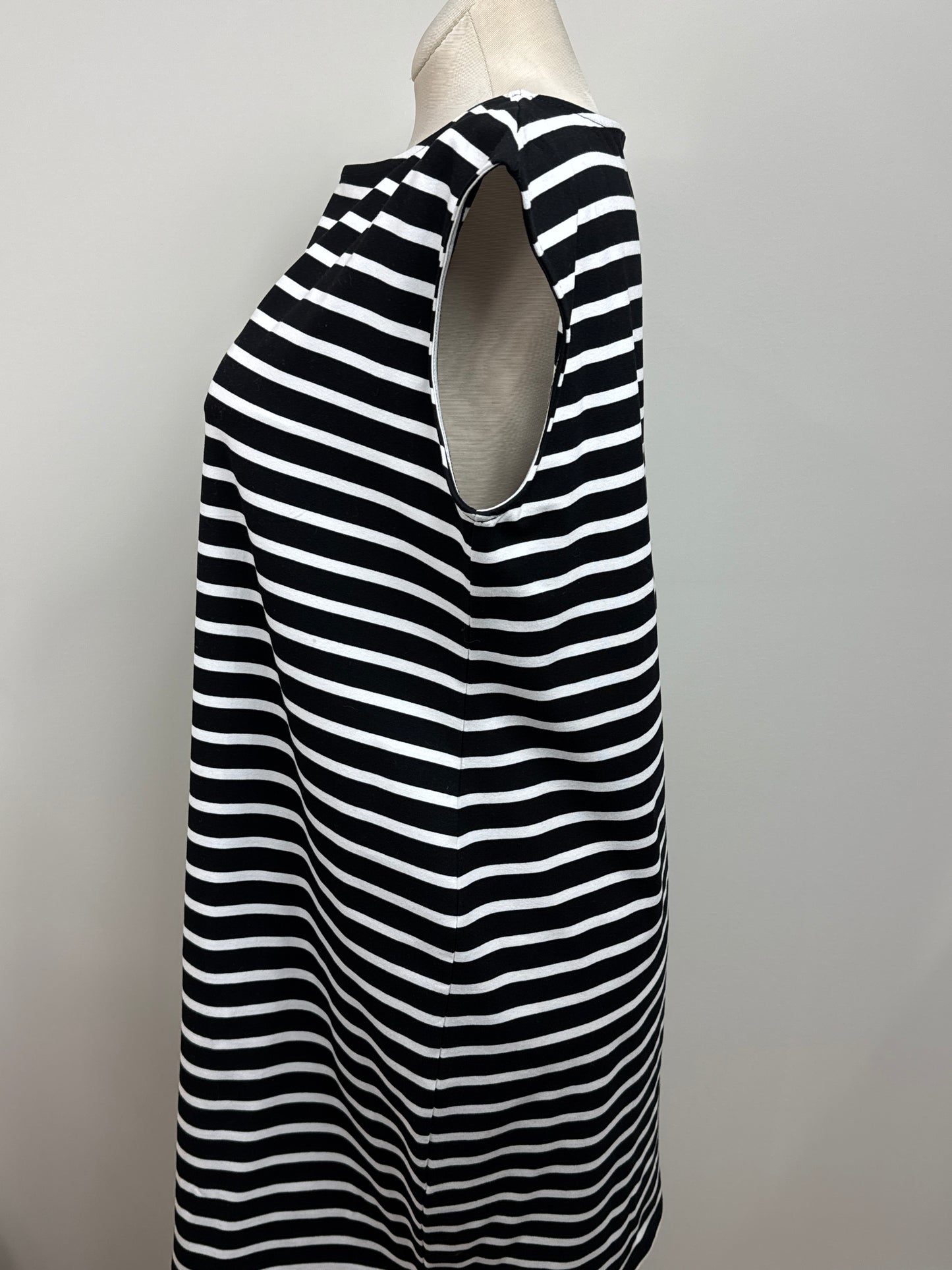 Size 3 Black & White Striped Sleeveless Dress
