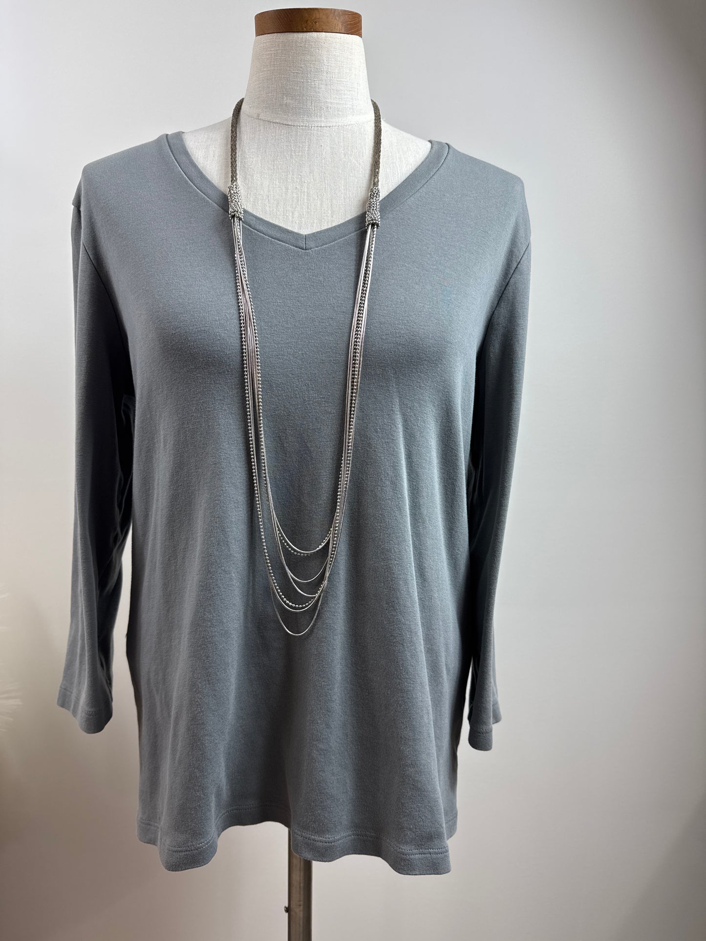 Gray Long Sleeve Top