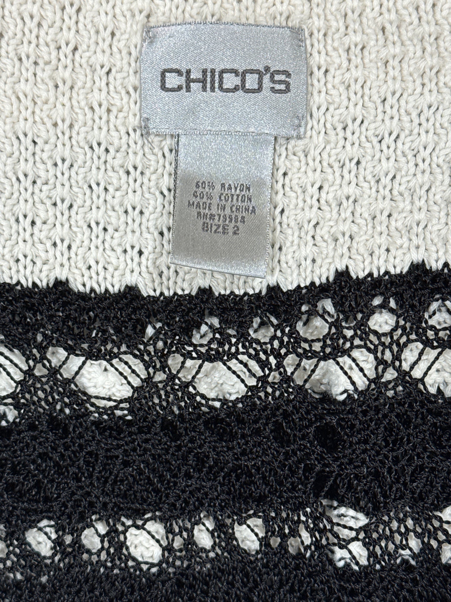Size 2 Black & White Long Cardigan