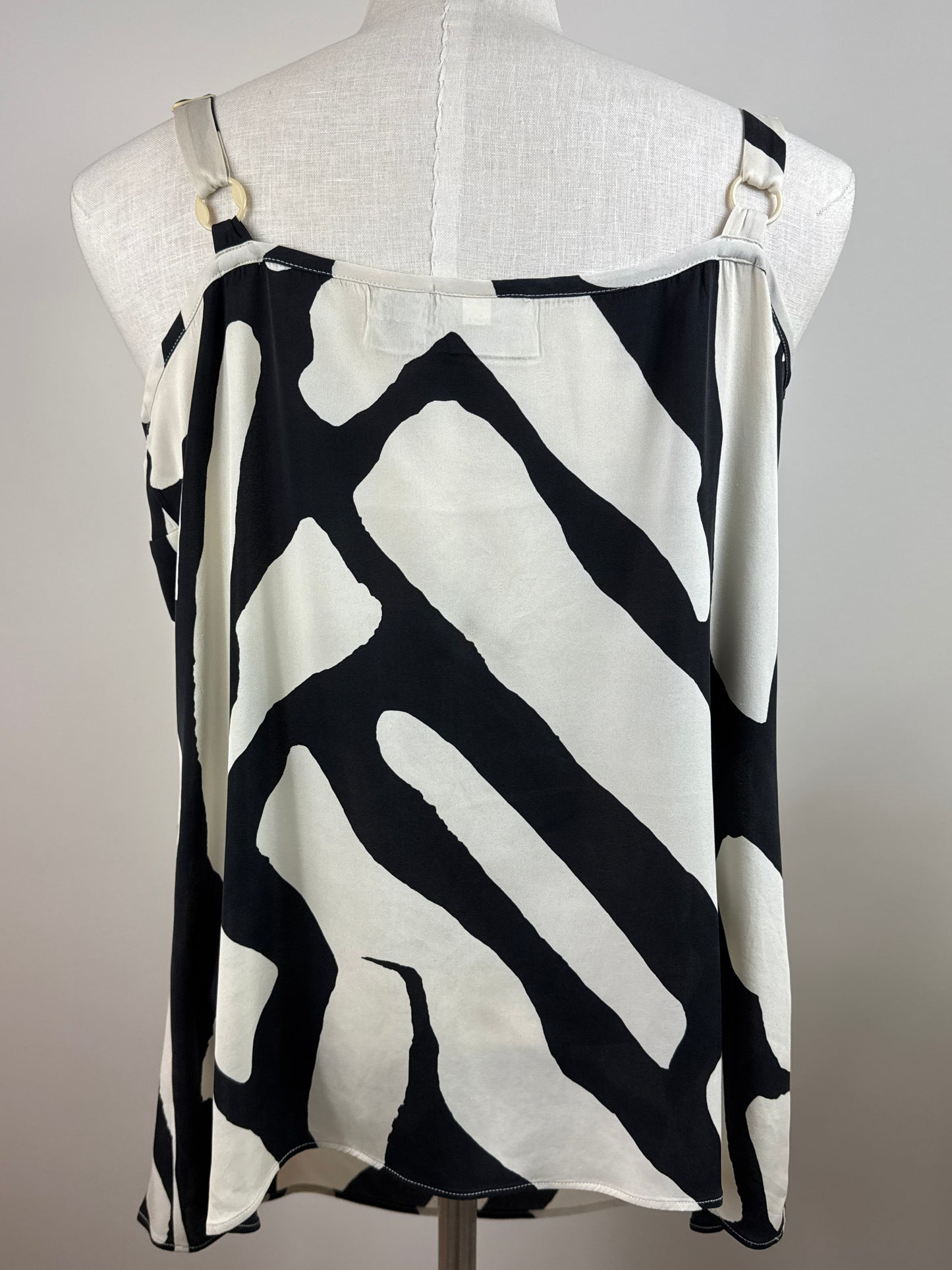 Size 2 Black & White Silk Tank top