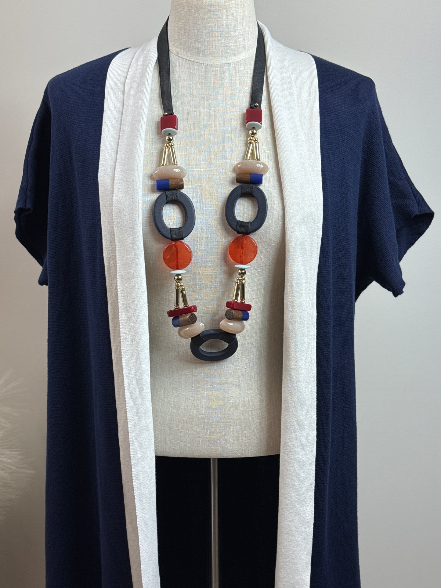 Size 2 Blue and White Long Light Weight Cardigan