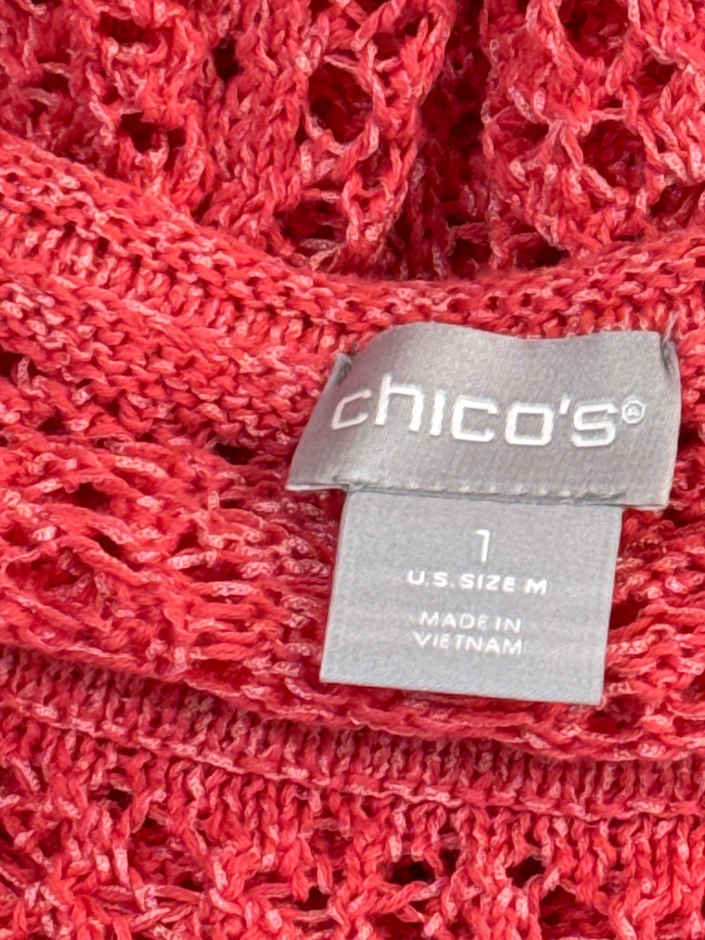Size 1 Coral loose knit sweater/cover up