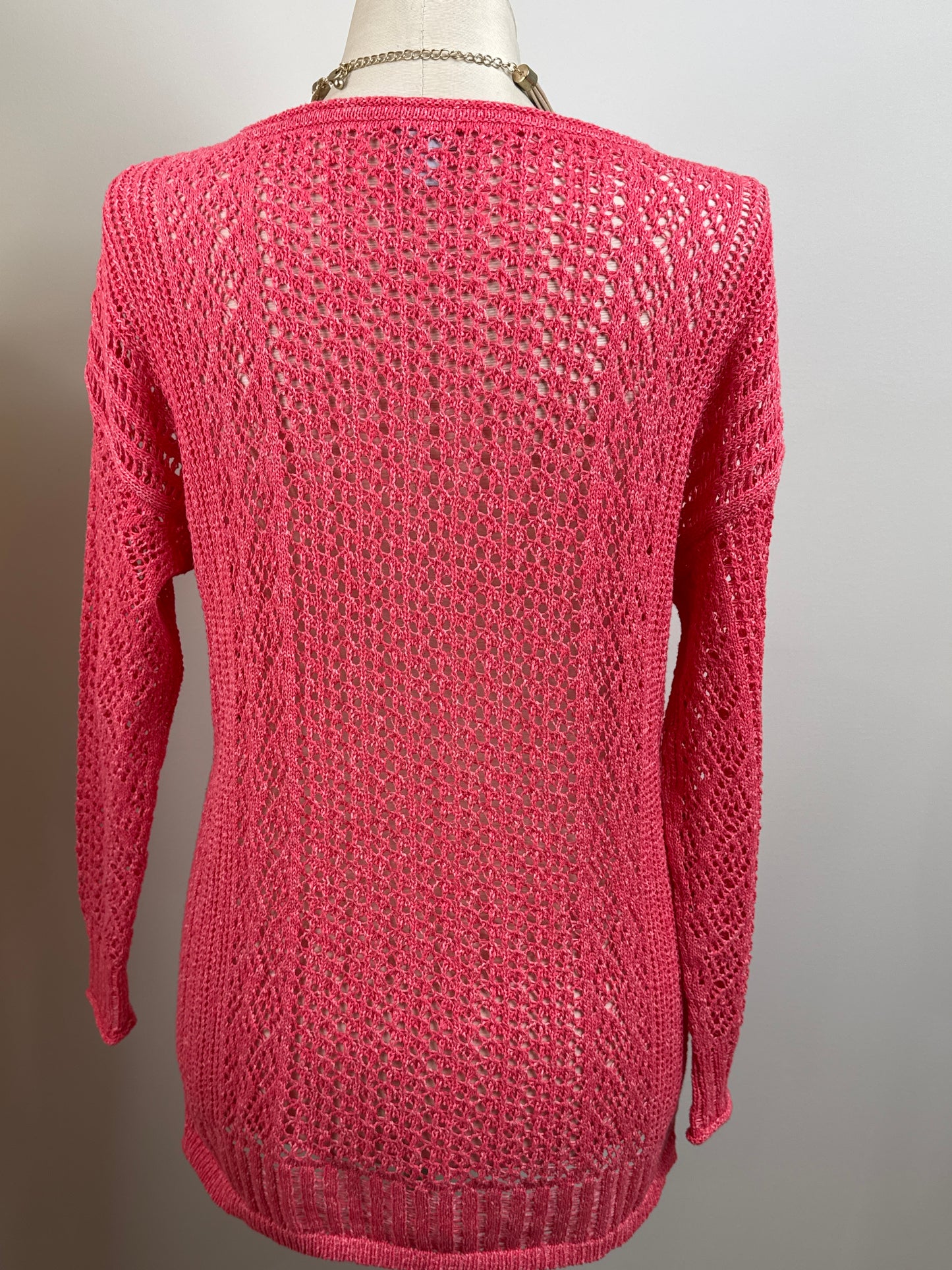Size 1 Coral loose knit sweater/cover up