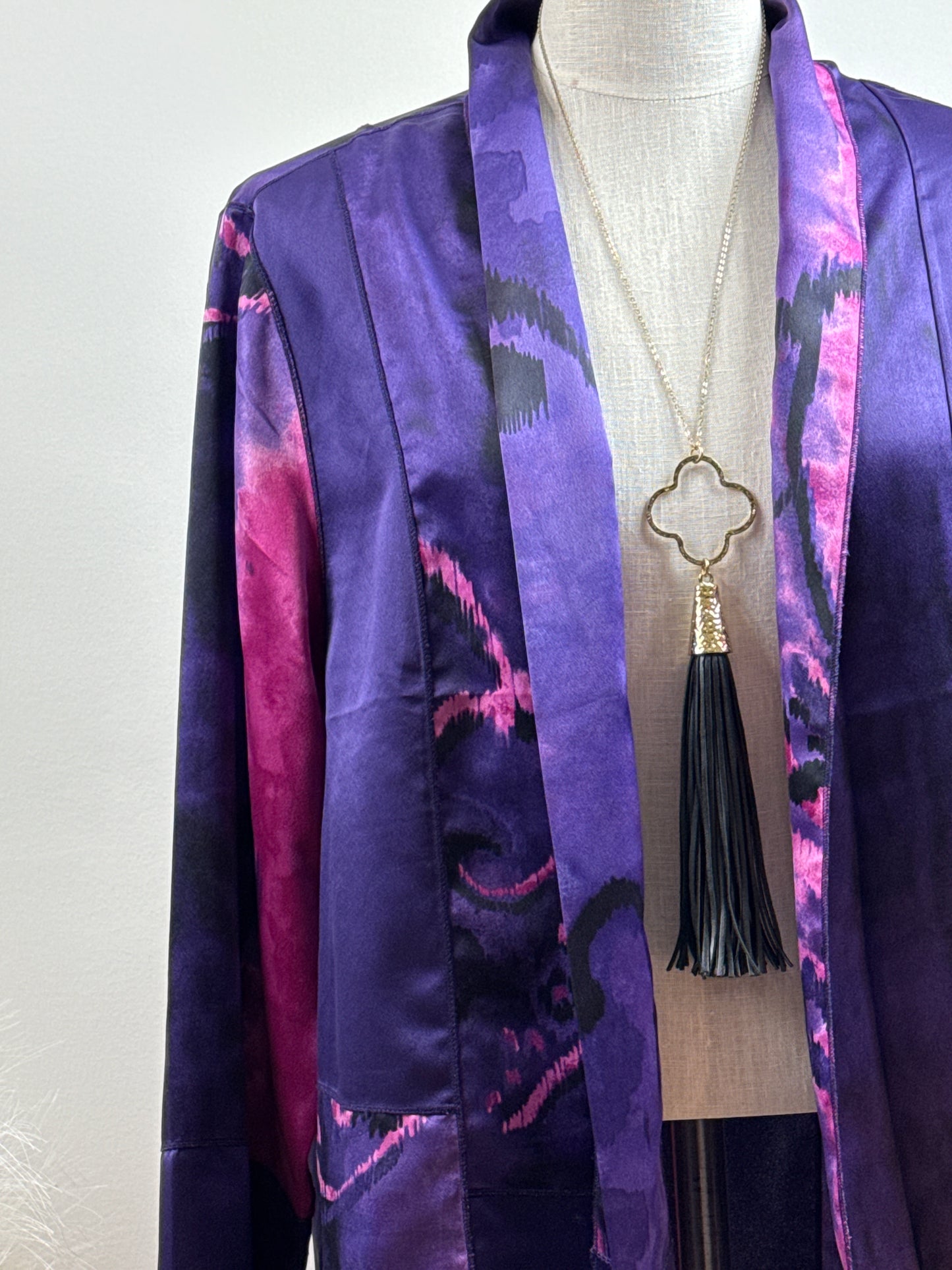 Size 2 Travelers Cardigan in Purple/ Fuchsia/Black