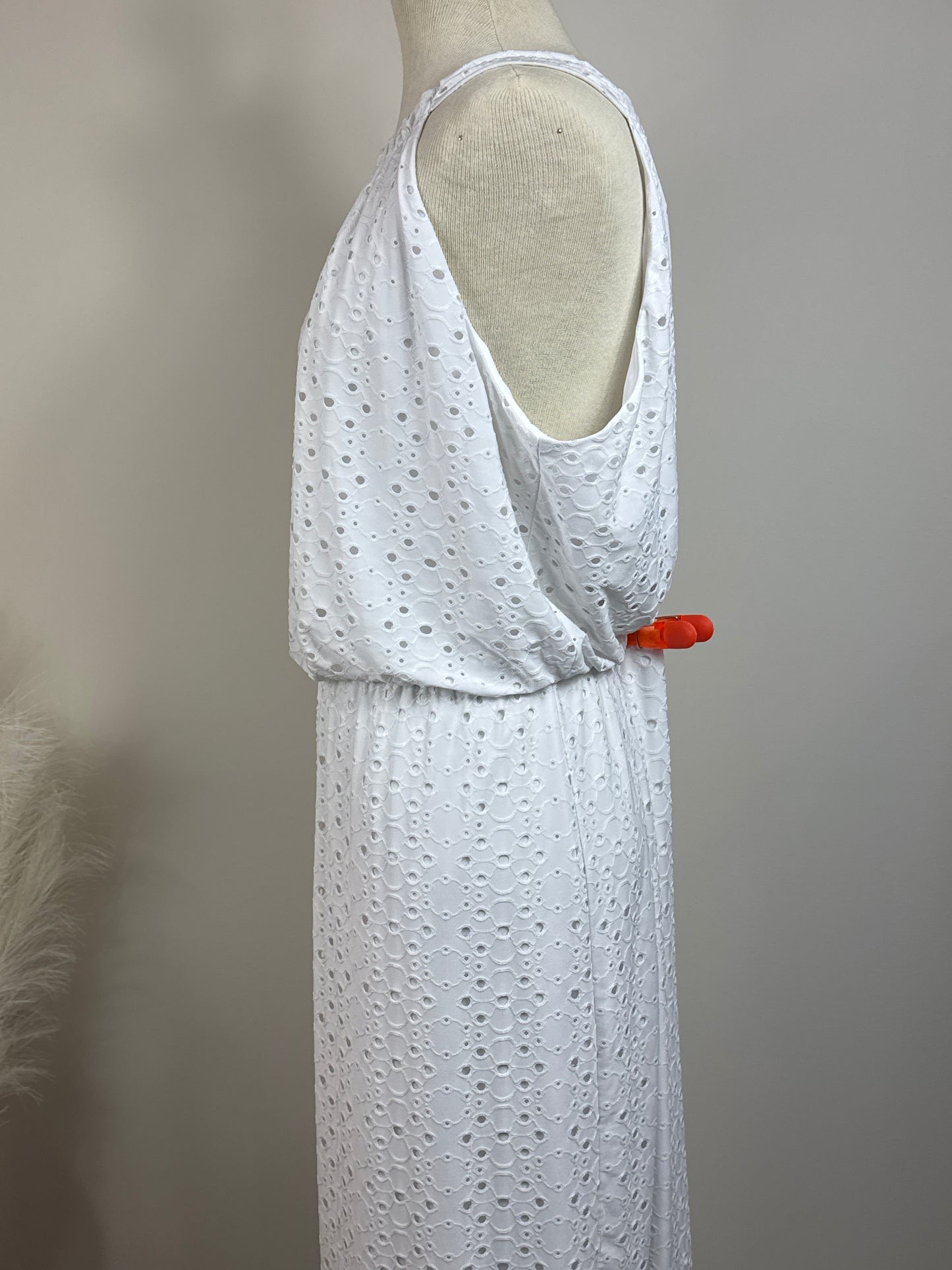 Size 3 Sleeveless White Long Dress Empire Waist