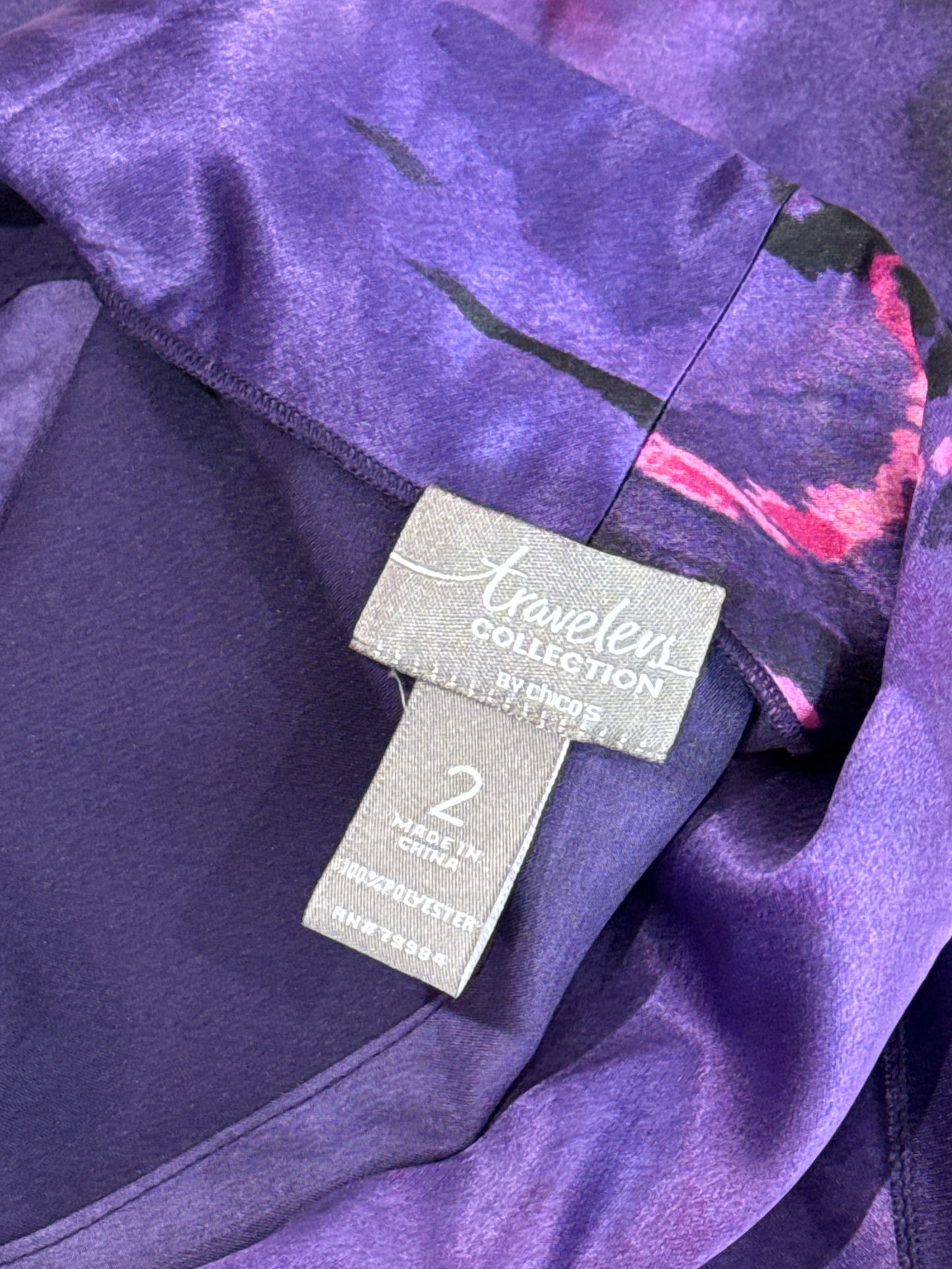 Size 2 Travelers Cardigan in Purple/ Fuchsia/Black