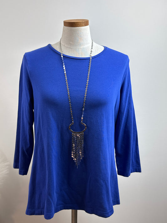 Size 2 Royal Blue 3/4 Sleeve Top