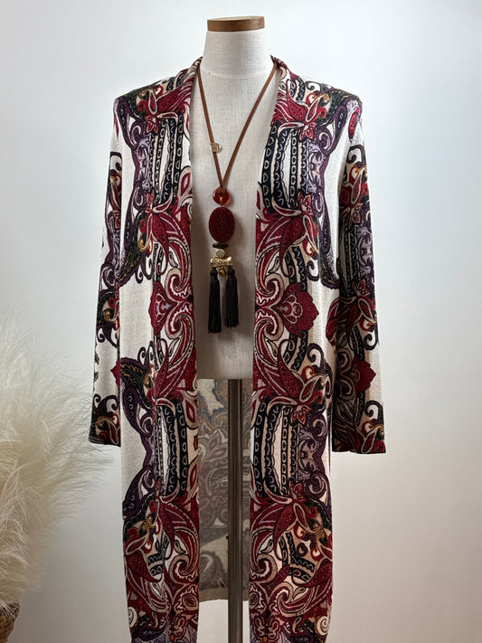 Size 2P Multicolored Open Lightweight Sweater Cardigan