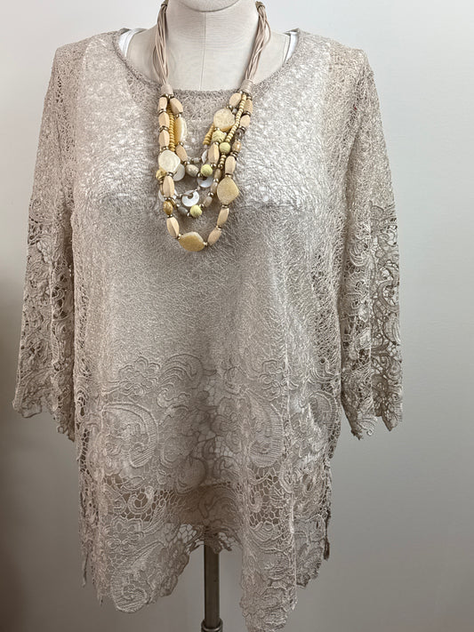 Size 3 NWTs Lace Tunic 3/4 Sleeves