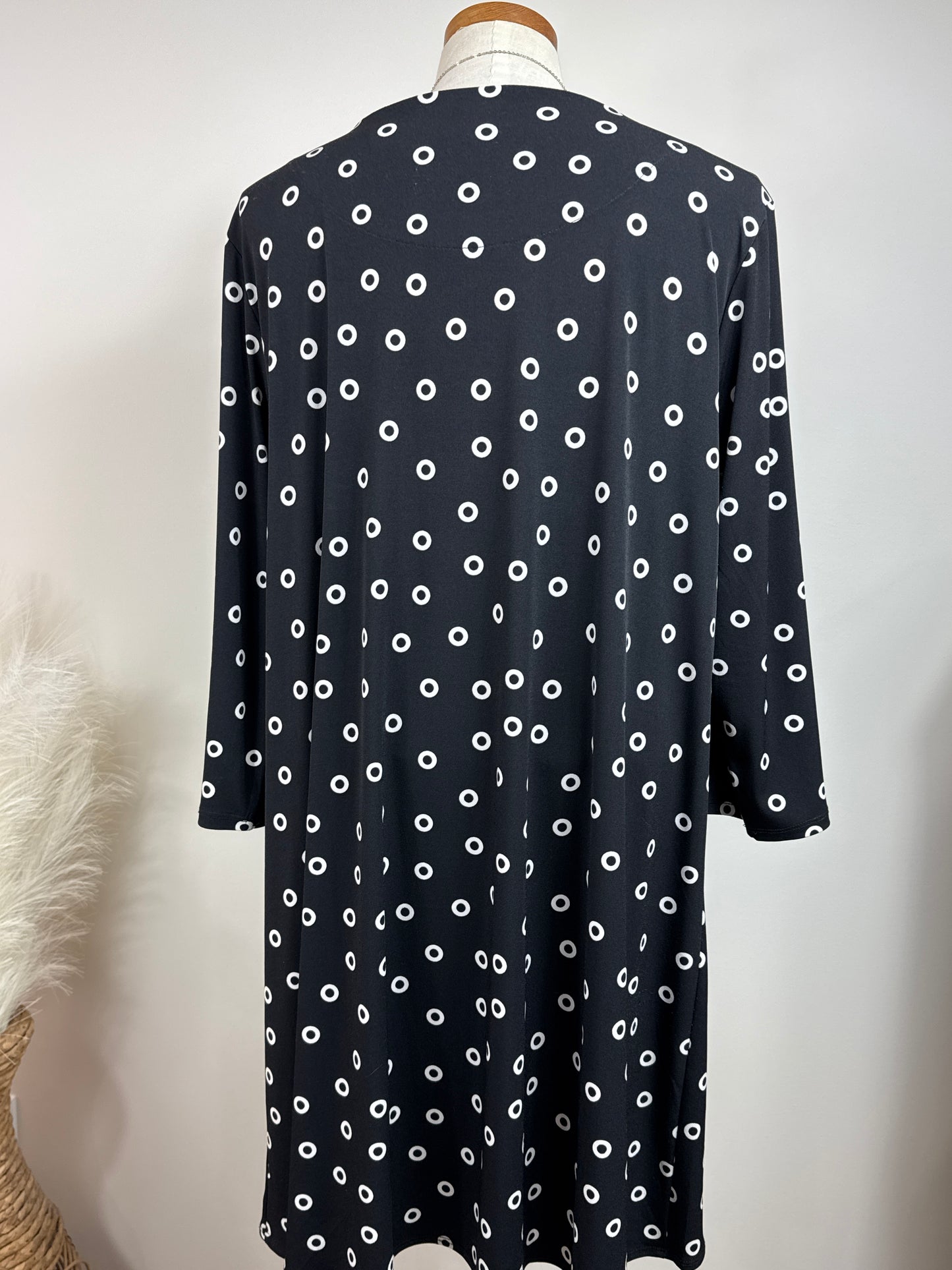 Size 3 Asymmetrical Black Poka Dot Dress
